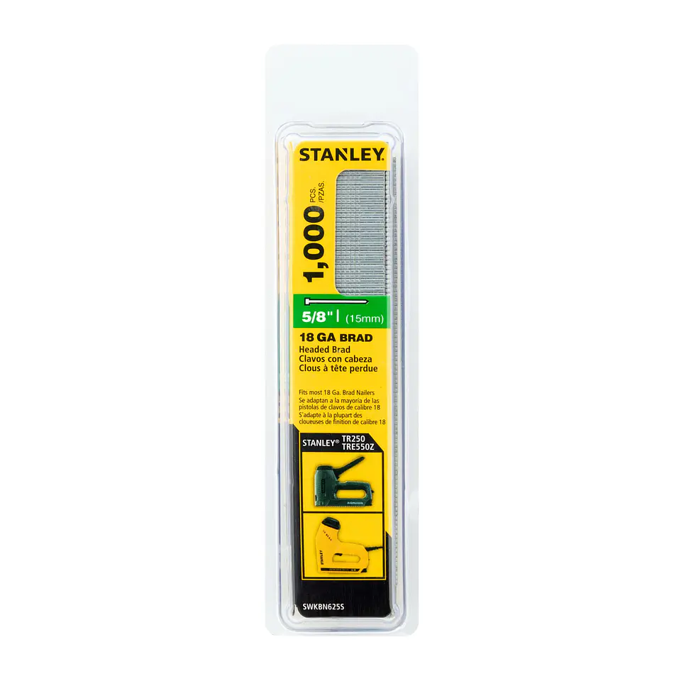 Clavos Tipo Punta Calibre 18ga 5/8” Stanley SWKBN625S 1