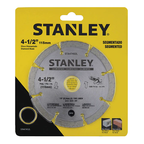 Disco Diamantado Segmentado 4,5 eje 5/8-7/8 Stanley STA47452L