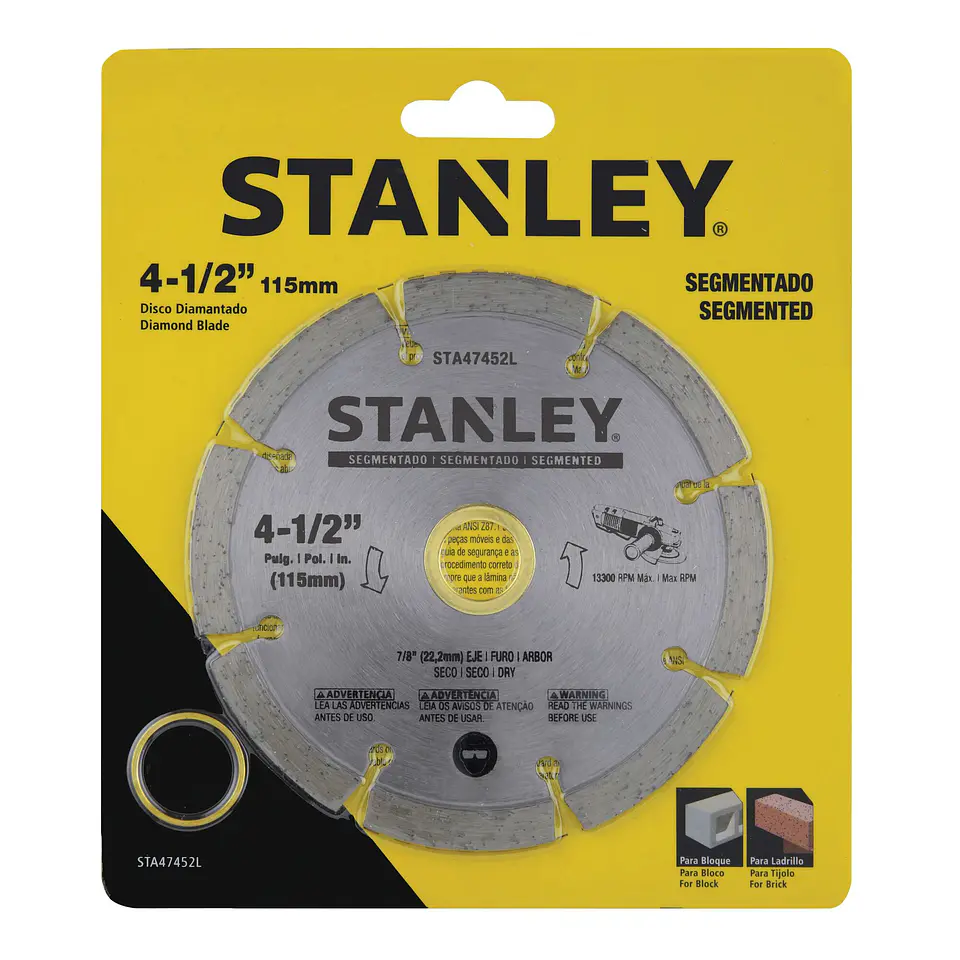 Disco Diamantado Segmentado 4,5 eje 5/8-7/8 Stanley STA47452L 1