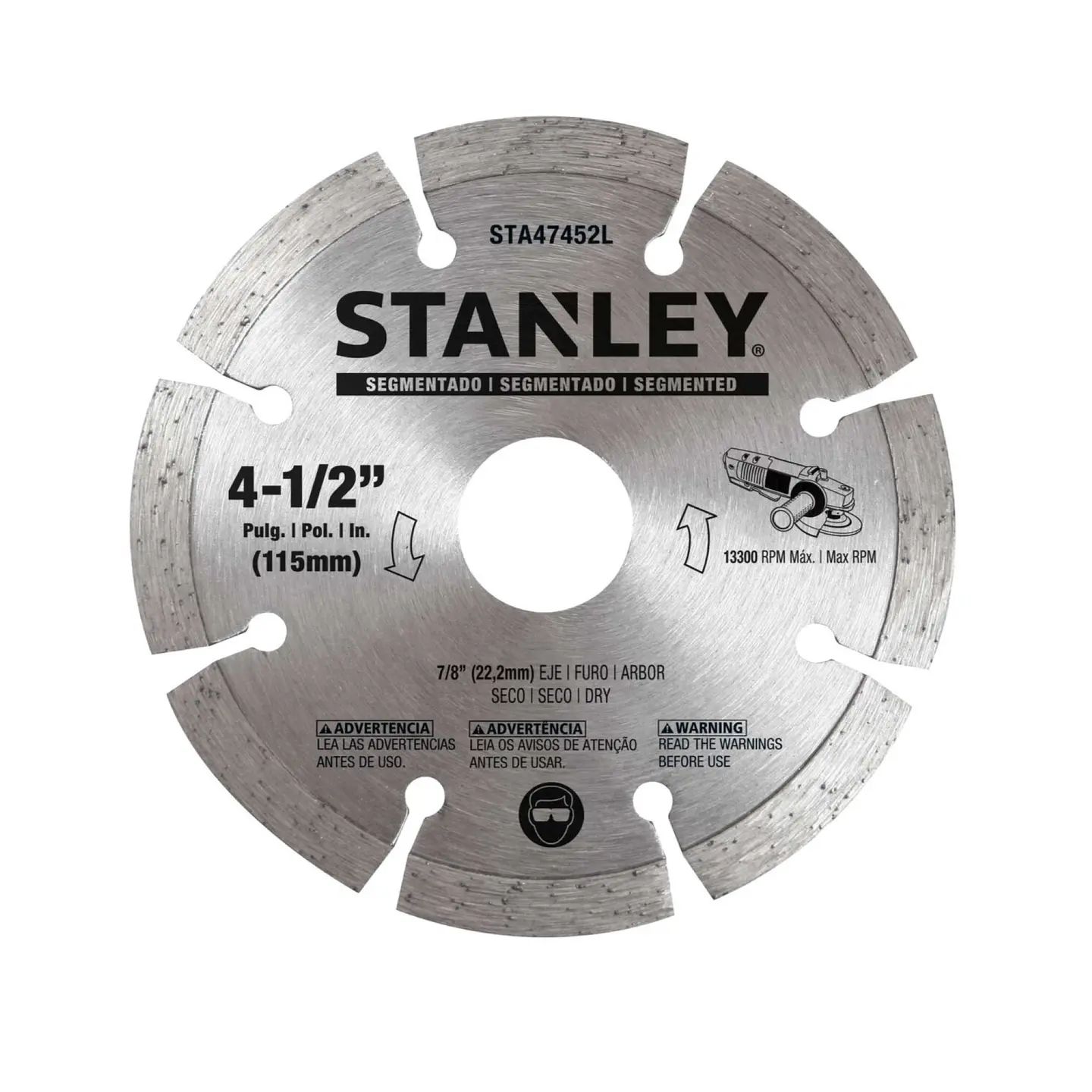 Disco Diamantado Segmentado 4,5 eje 5/8-7/8 Stanley STA47452L 2