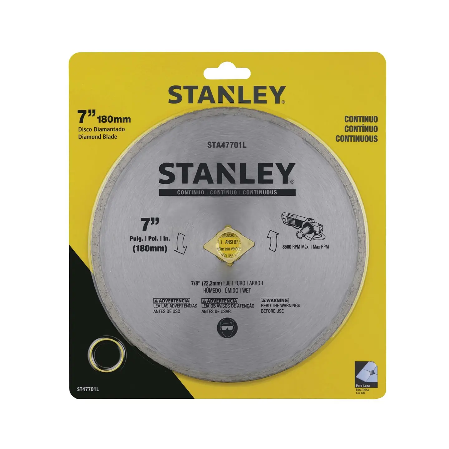Disco Diamantado Continuo 7 eje 5/8-7/8 Stanley STA47701L 1