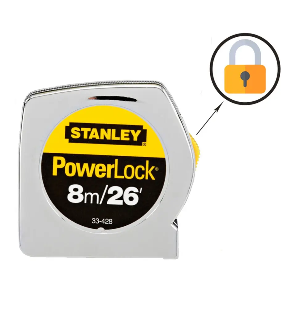 HUINCHA STANLEY 8M/26’ ALTA RESISTENCIA 33-428HT 2
