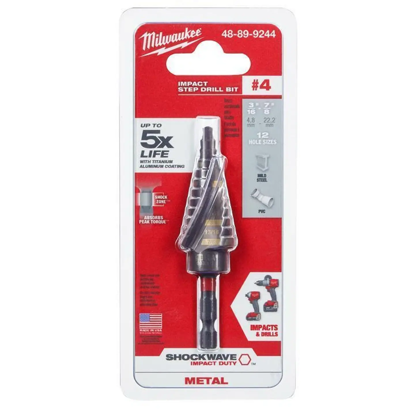 Broca Escalonada Milwaukee Shockwave Impact Duty #4 – 48-89-9244 2