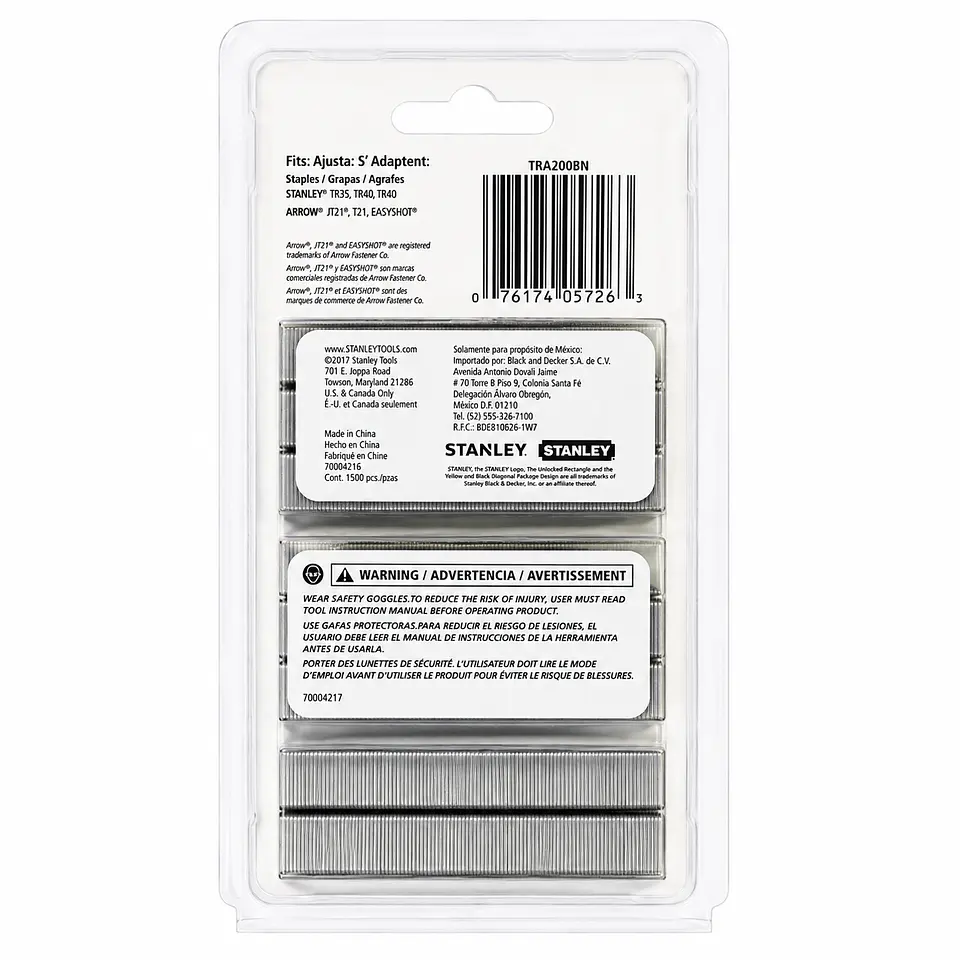 Grapas Stanley Tra200bn – Surtidas – Uso Liviano – 1500 Unidades  3