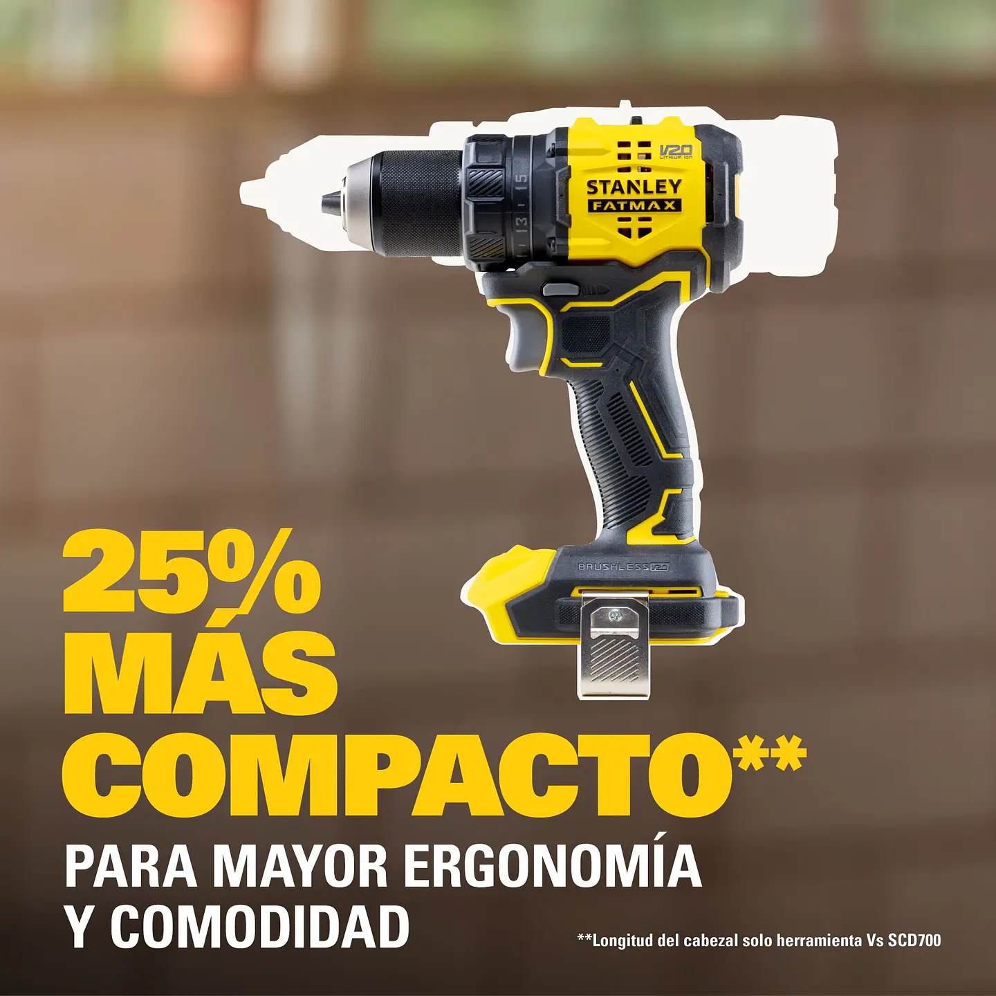 Taladro Atornillador Stanley 20V Brushless FATMAX SBD714D2T-B1 3