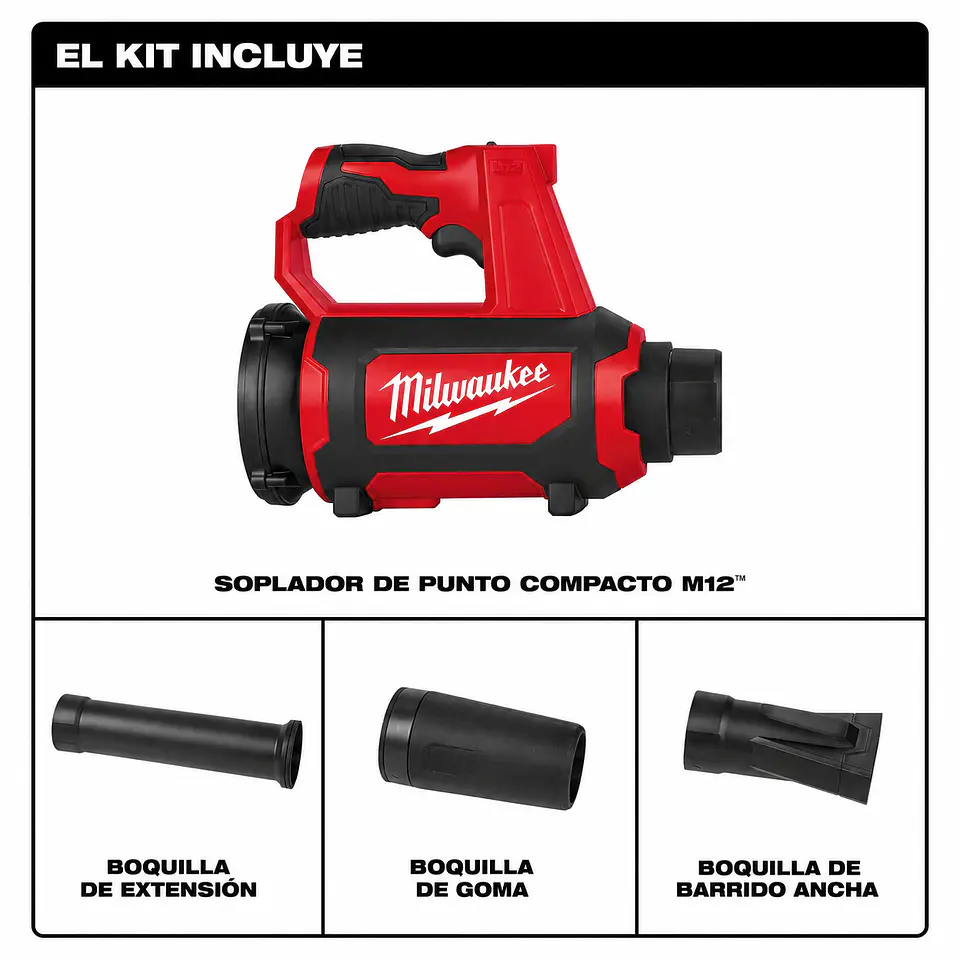  Soplador Compacto Inalambrico Milwaukee M12 0852-20 3