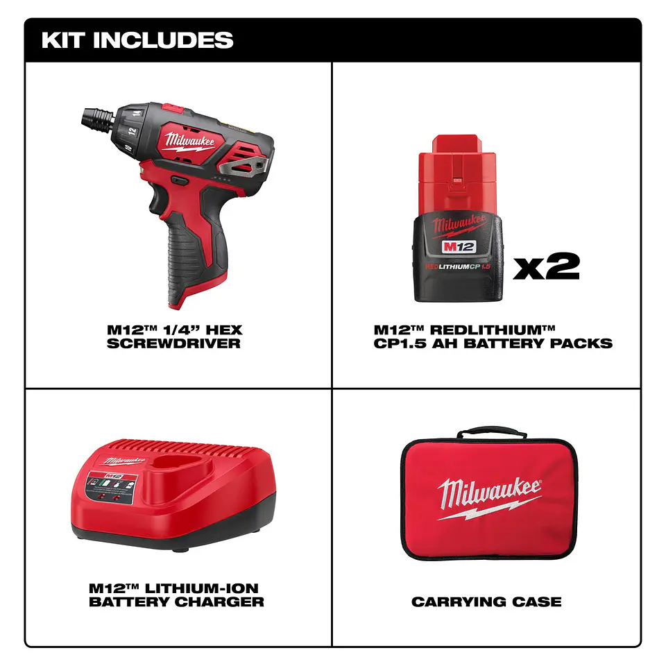 Atornillador Inalambrico Milwaukee M12 2401-22 2
