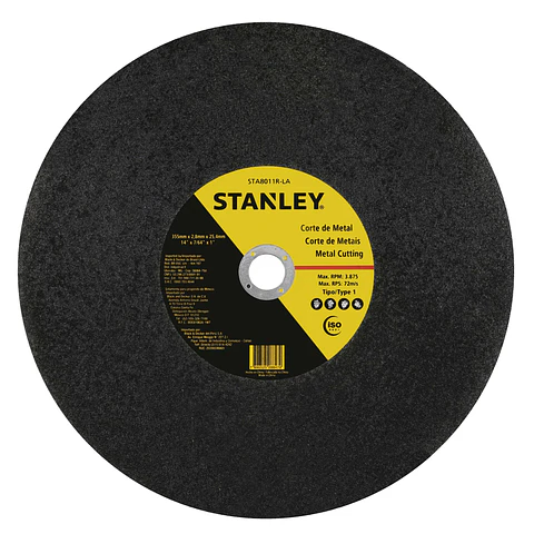 Disco Corte Metal 14" (355X 2,8 X 25 mm) Stanley STA8011R-LA