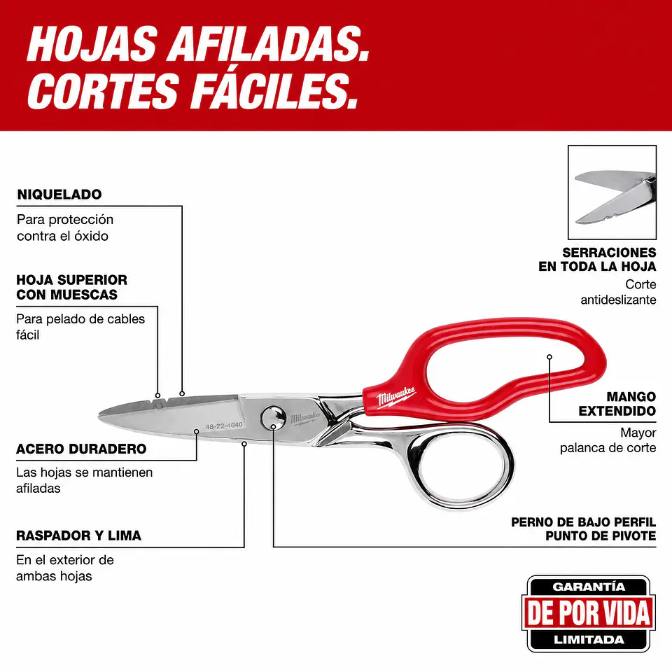 Tijeras de Electricista Milwaukee 48-22-4049 2