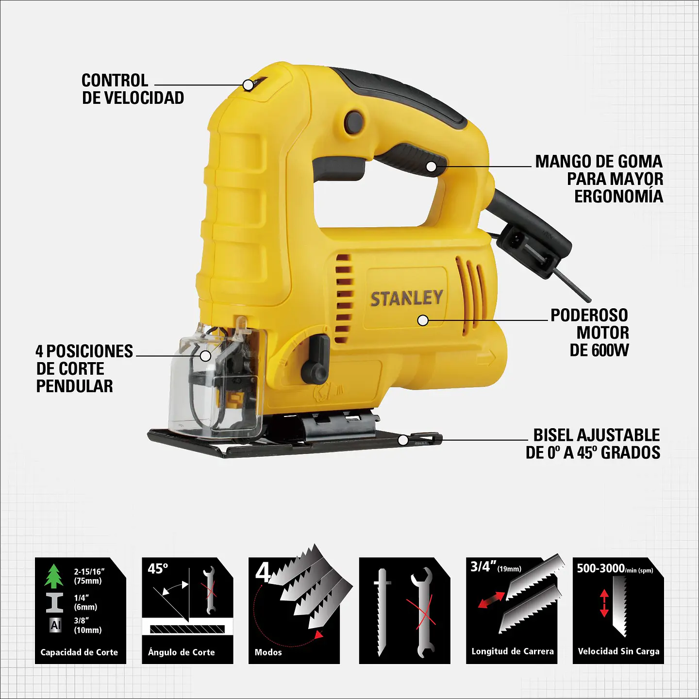 Sierra Caladora Stanley 600W SJ60K 3