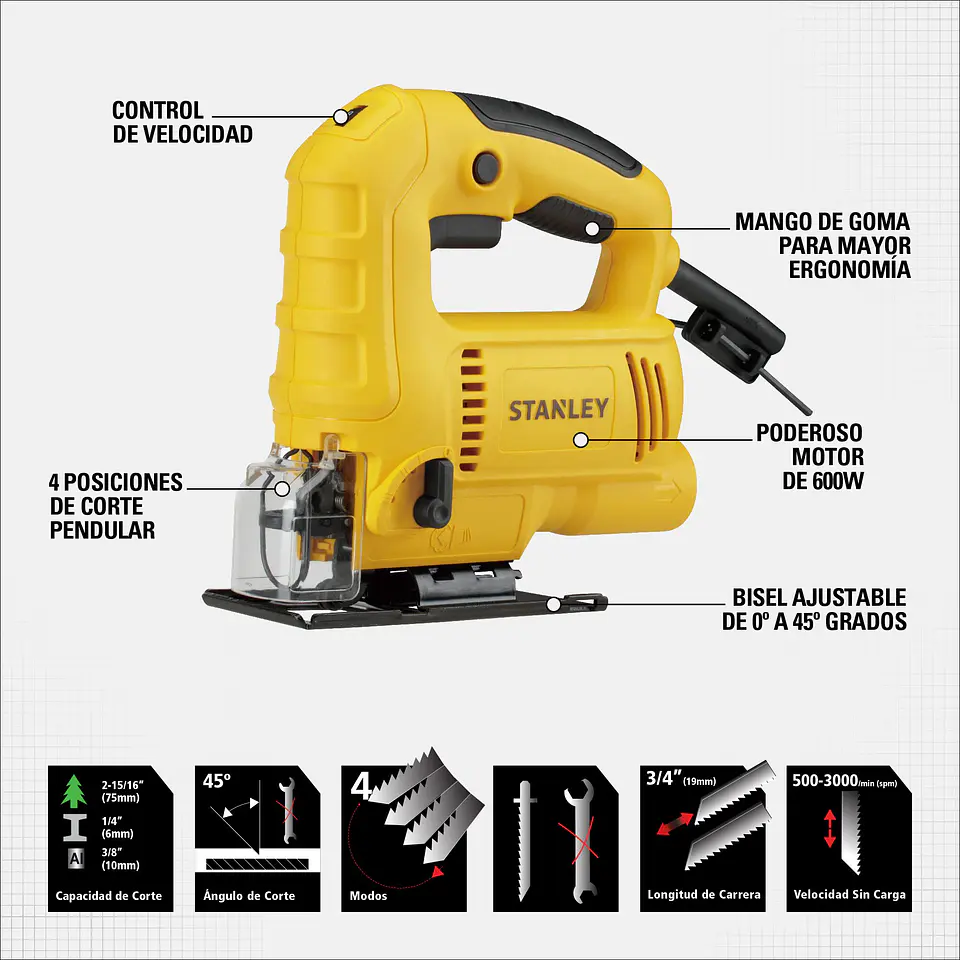 Sierra Caladora Stanley 600W SJ60K 3