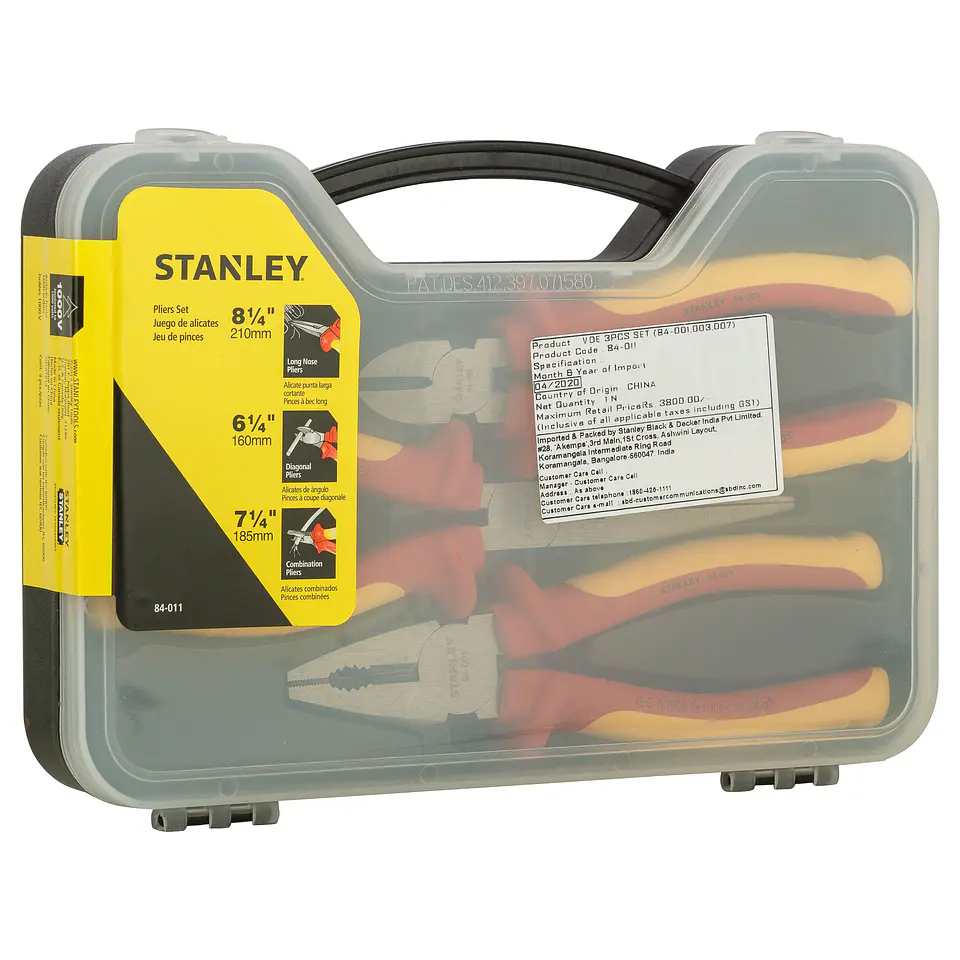 Juego de Alicates Stanley MaxSteel VDE 3 Pzs 84-011 2
