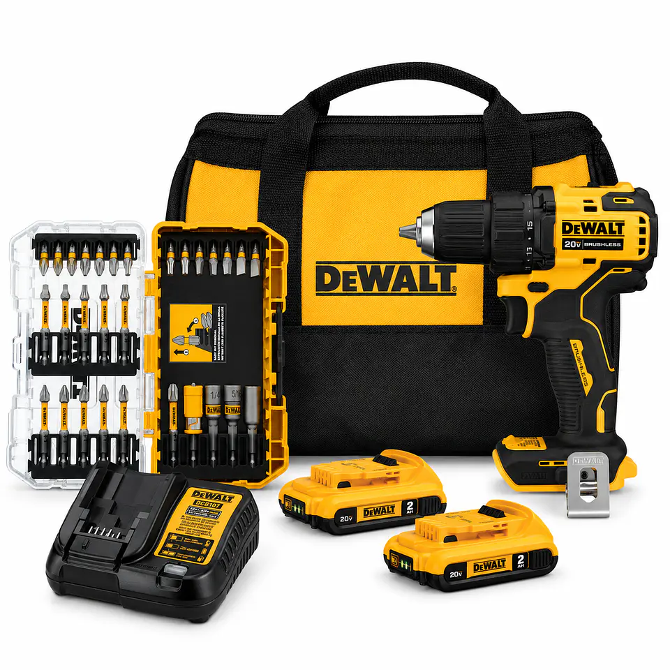 Taladro Atornillador DeWALT 20V + Set de Puntas GRATIS 1