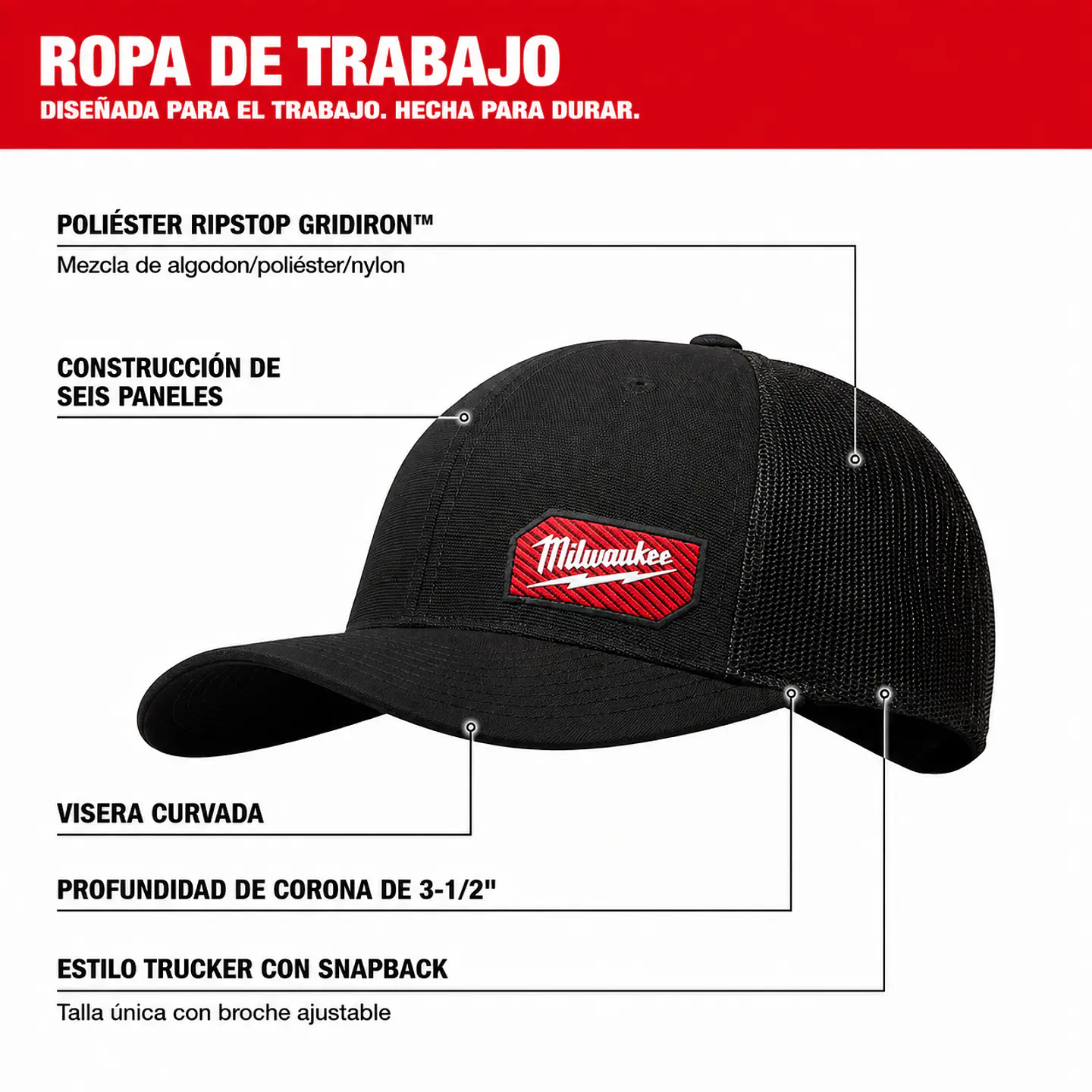 Jockey Milwaukee GRIDIRON Ajustable Negro 505B 2