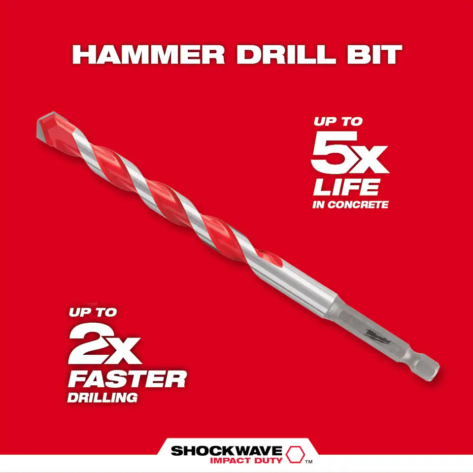 Set de 7 Brocas para Concreto SHOCKWAVE Carbide Milwaukee 48-20-9052 5