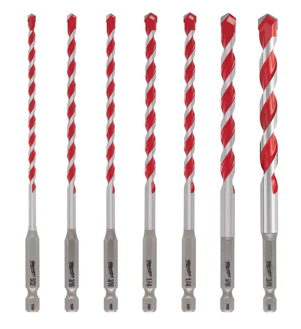 Set de 7 Brocas para Concreto SHOCKWAVE Carbide Milwaukee 48-20-9052 3