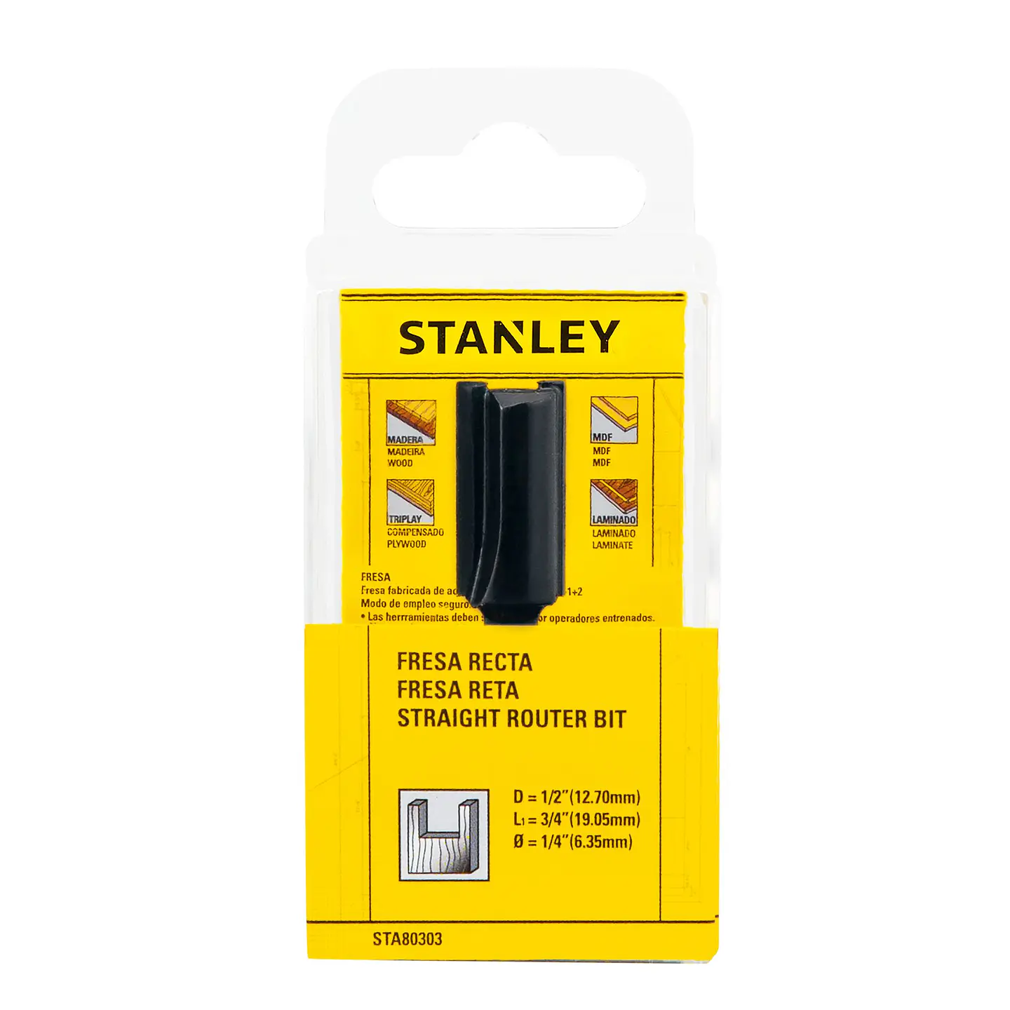 Fresa Recta 1/2 x 3/4 Stanley STA80303 2