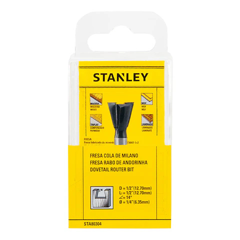 Fresa Cola de Milano 1/2 x 1/2 Stanley STA80304