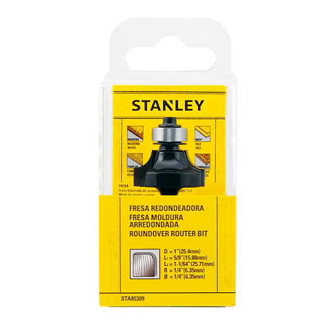 Fresa Redondeadora 1-1/4" vástago 1/4" Stanley STA80309