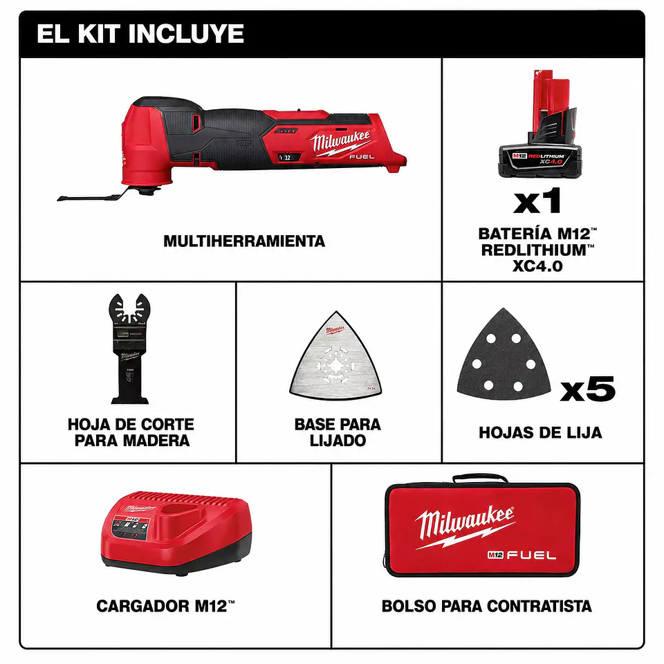 Kit Multiherramienta Milwaukee M12 FUEL 2526-21XC 2