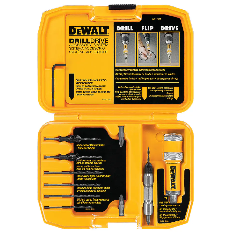 Set Avellanador y Atornillador DeWalt 76 mm DW2735P 1