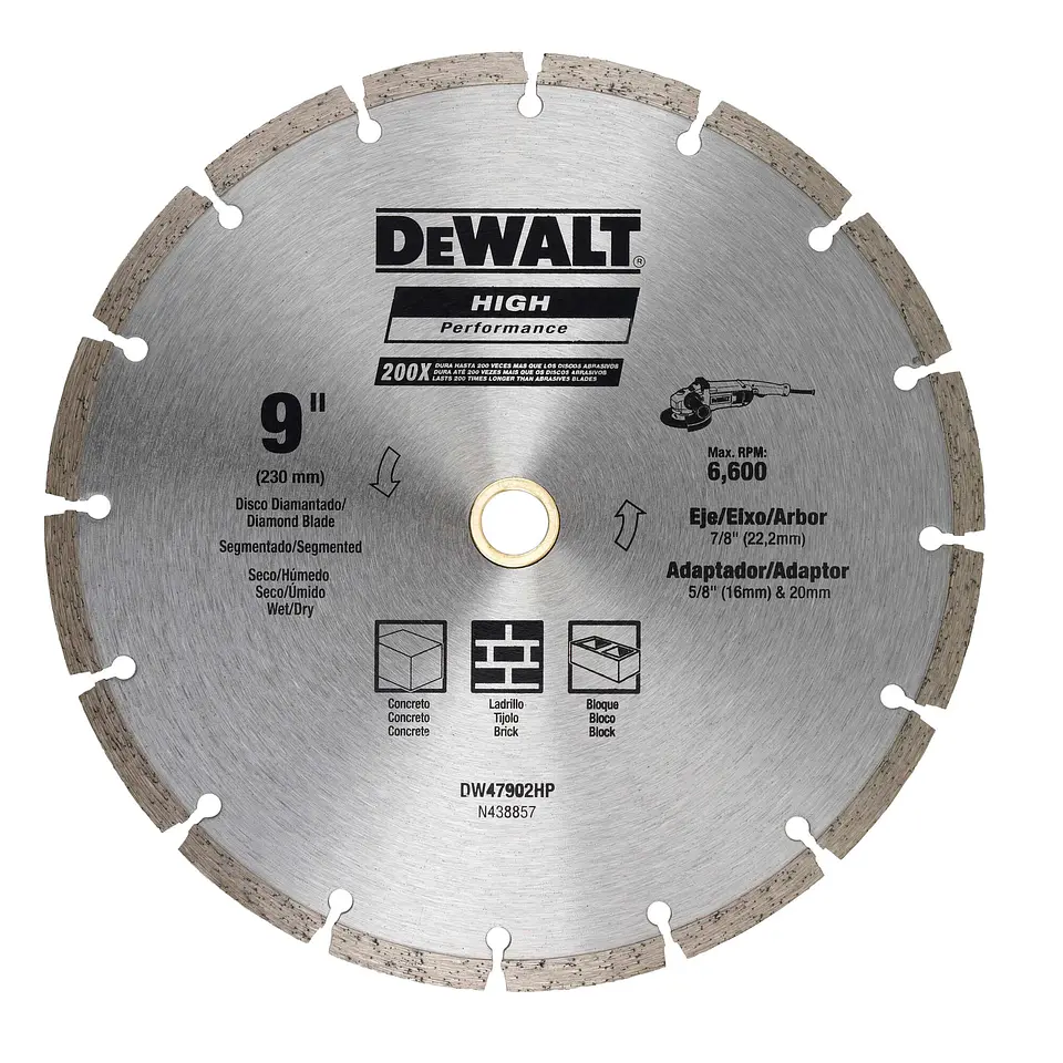 Disco Diamantado Segmentado DeWalt 230mm DW47902HP 1