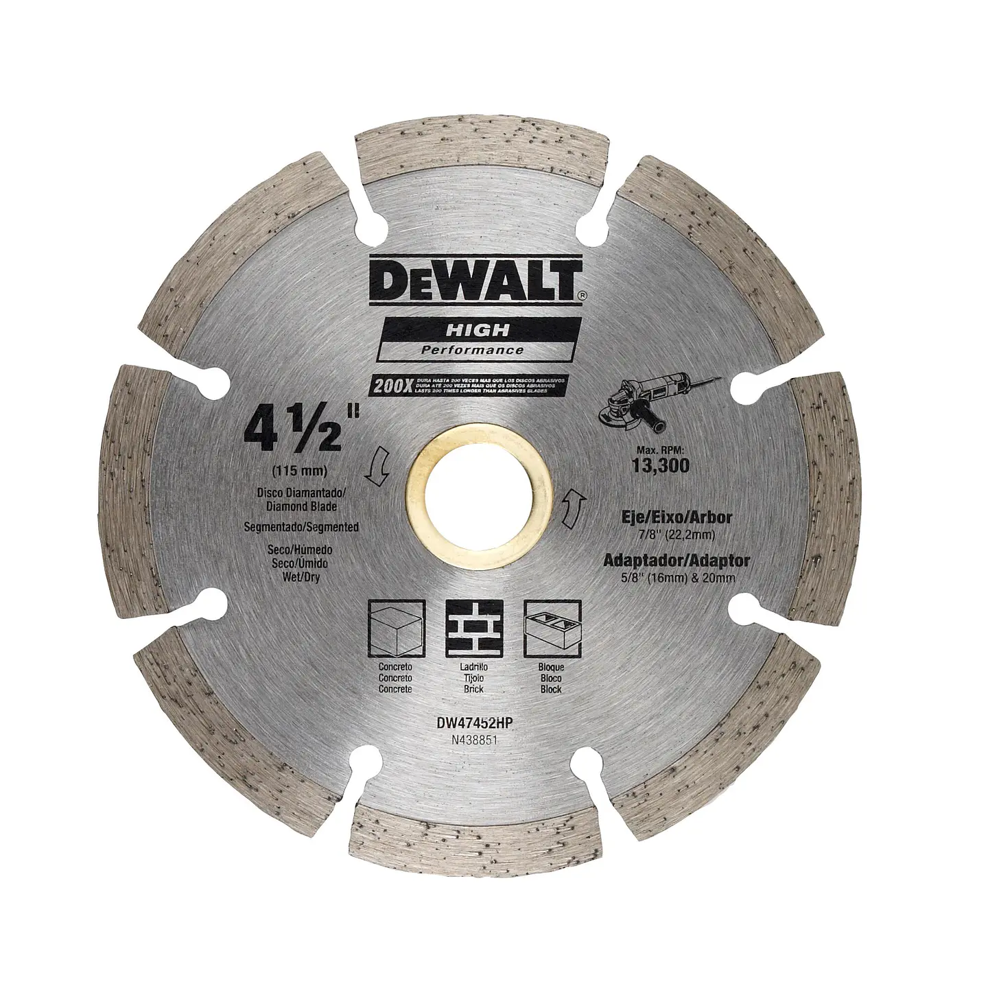 Disco Diamantado Segmentado DeWalt 115mm DW47452HP 1
