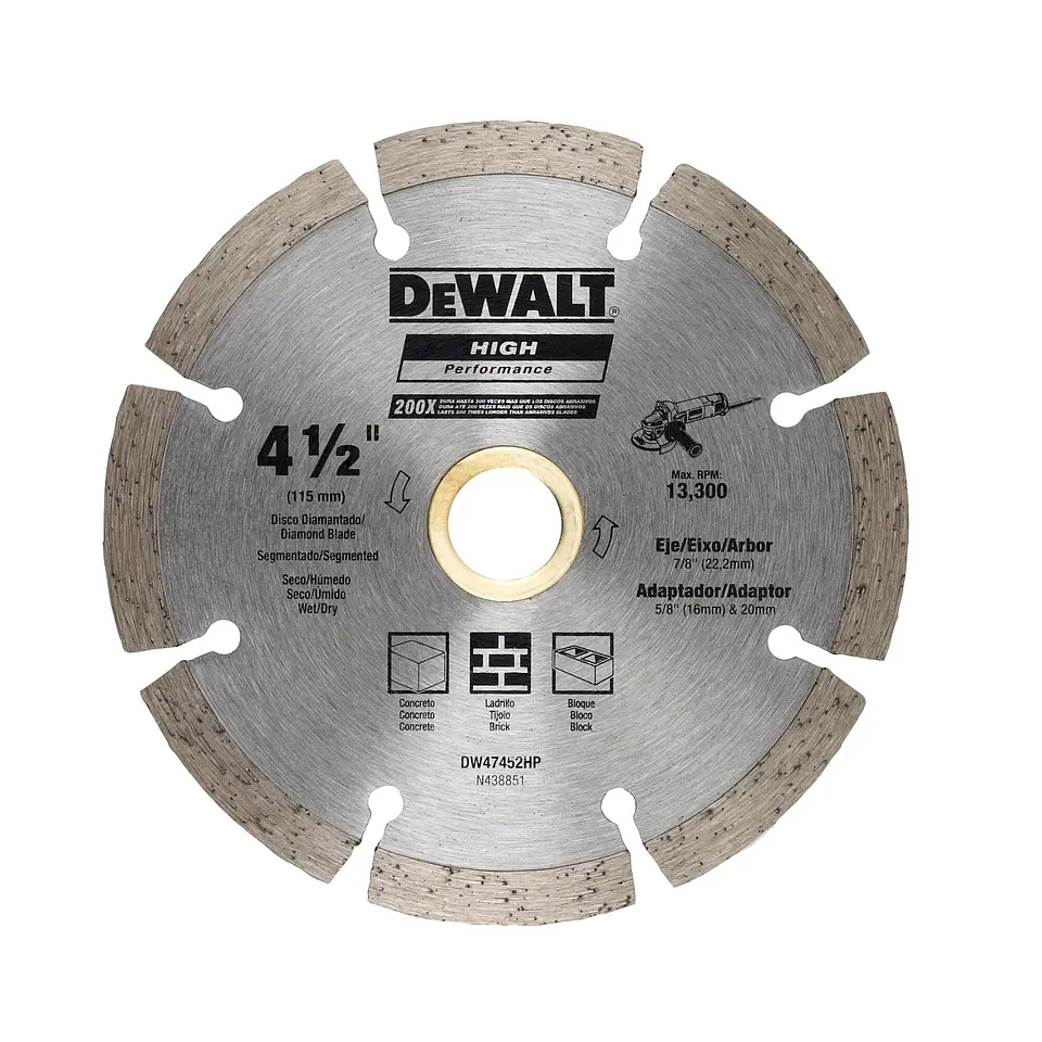 Disco Diamantado Segmentado DeWalt 115mm DW47452HP 1
