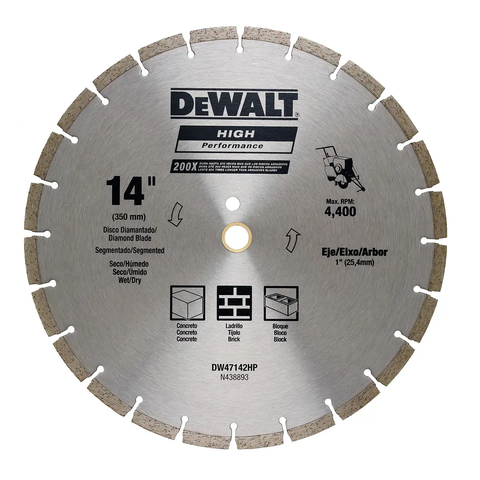 Disco Diamantado Segmentado DeWalt 356mm DW47142HP 1