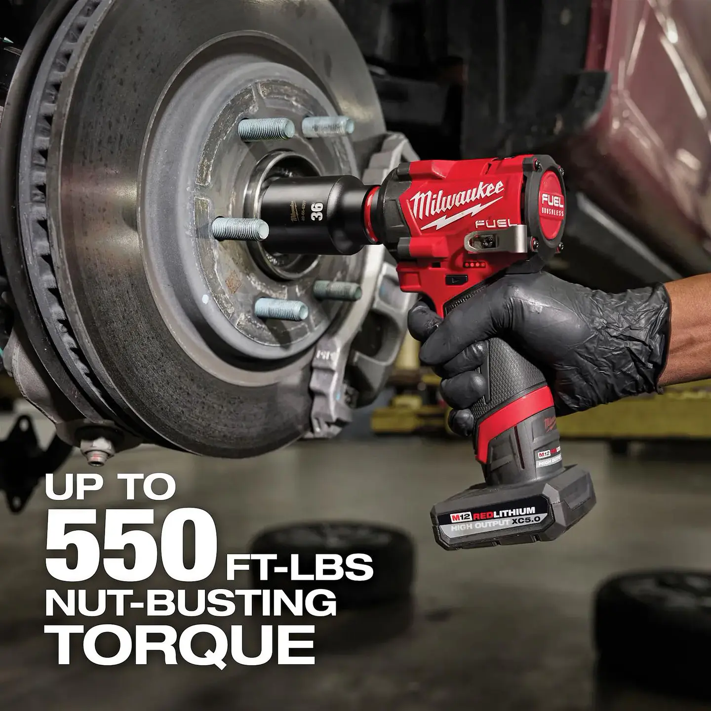 Kit Llave Impacto Inalambrica M12 FUEL Milwaukee 1/2