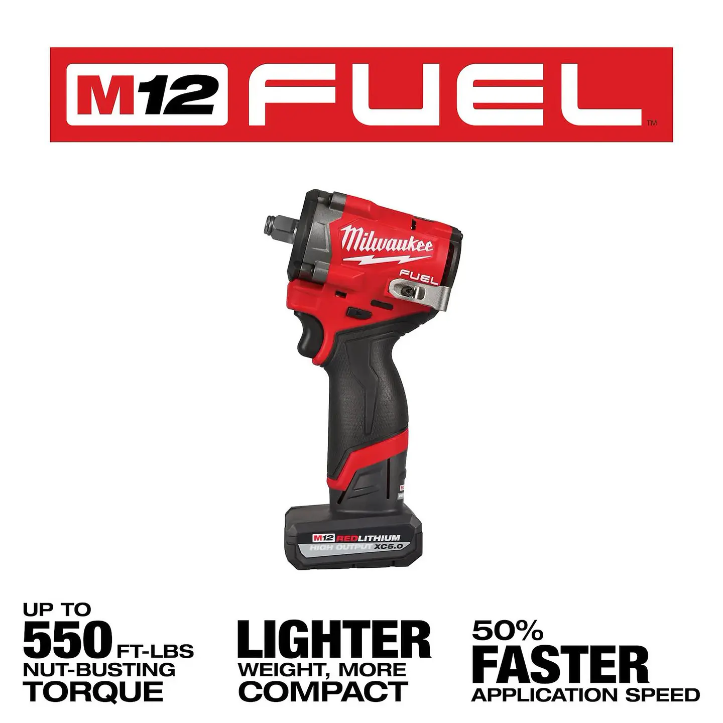 Kit Llave Impacto Inalambrica M12 FUEL Milwaukee 1/2