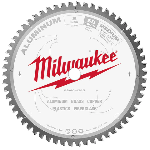 Disco Sierra Circular Milwaukee para Aluminio 8" 58T 48-40-4345