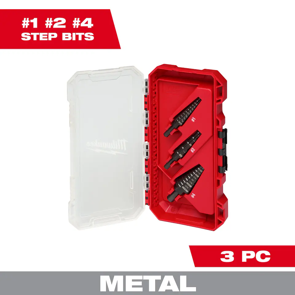 Set Brocas Escalonadas Milwaukee 3 Piezas 48-89-9221 1