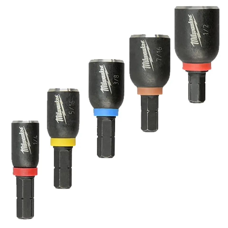 Set Aprietatuercas Magneticos Milwaukee SHOCKWAVE 5 Piezas 49-66-4563 1