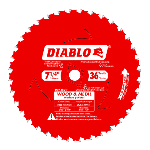 Pack 2 Discos Sierra Circular Madera y Metal 7 1/4" 36D Diablo 