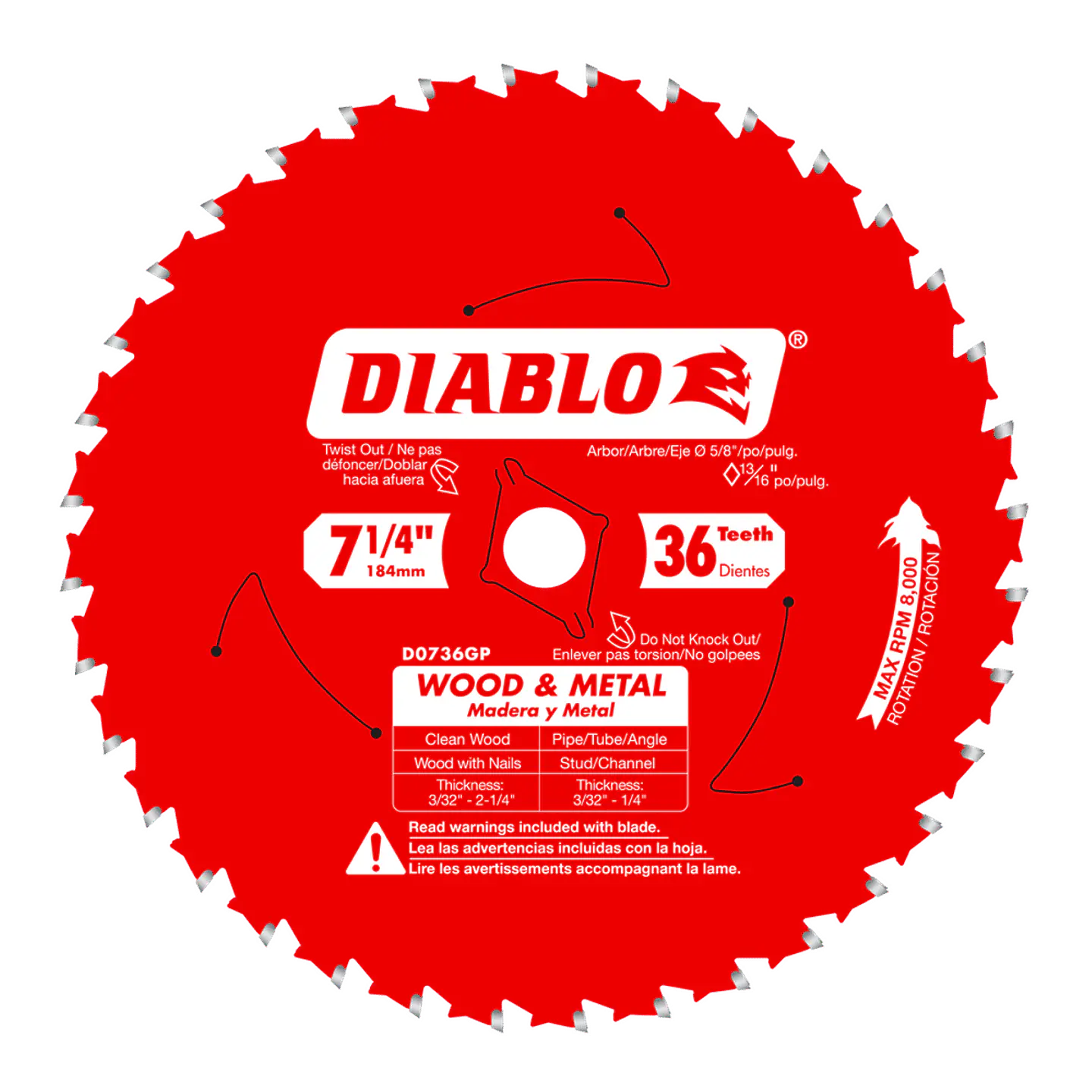 Disco Sierra Circular Madera y Metal 7 1/4