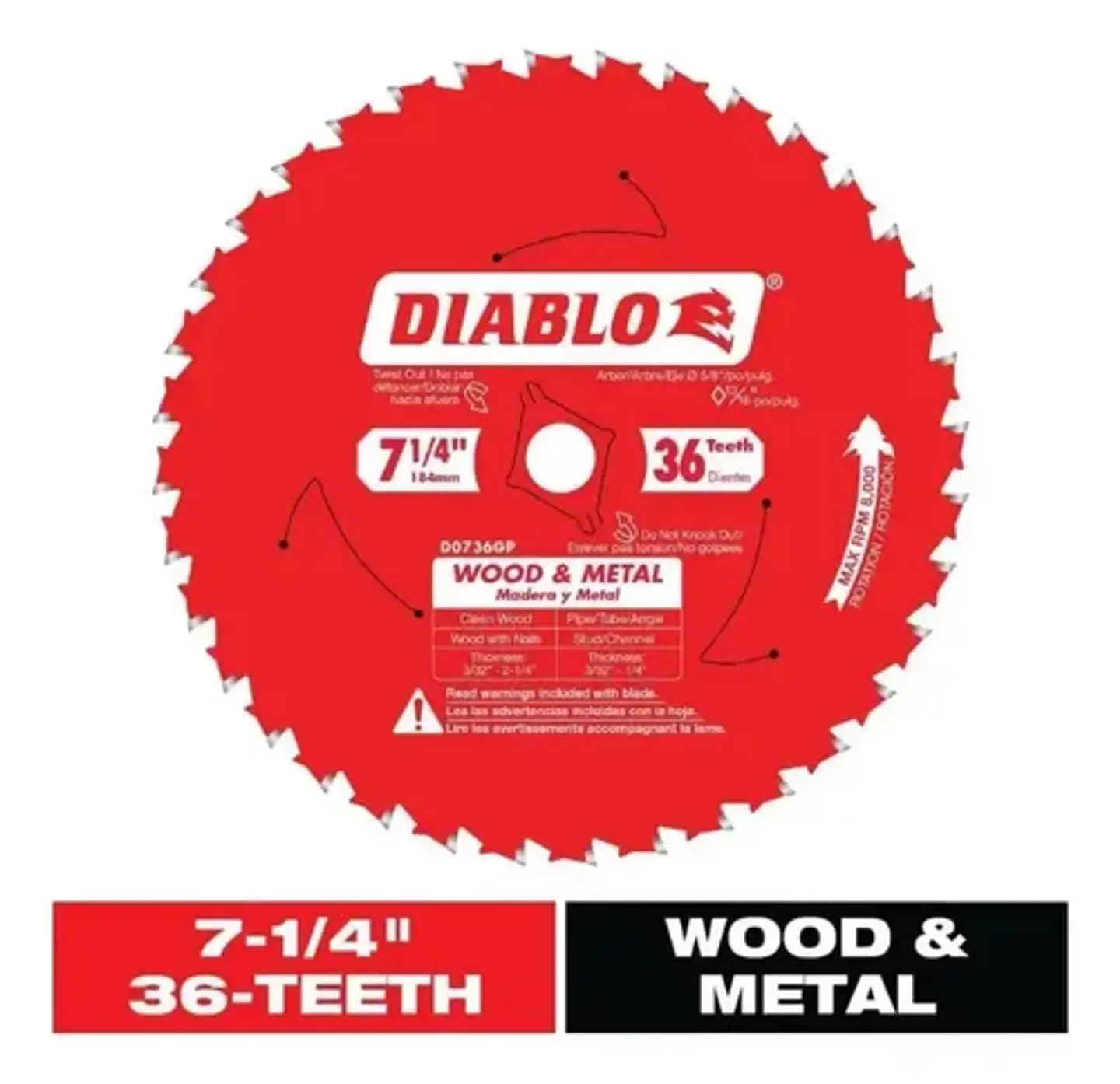 Pack 2 Discos Sierra Circular Madera y Metal 7 1/4