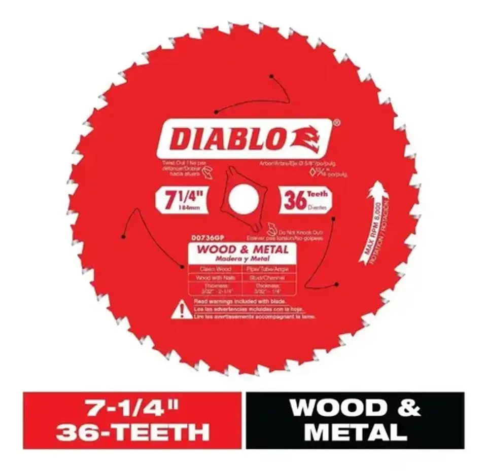 Pack 2 Discos Sierra Circular Madera y Metal 7 1/4