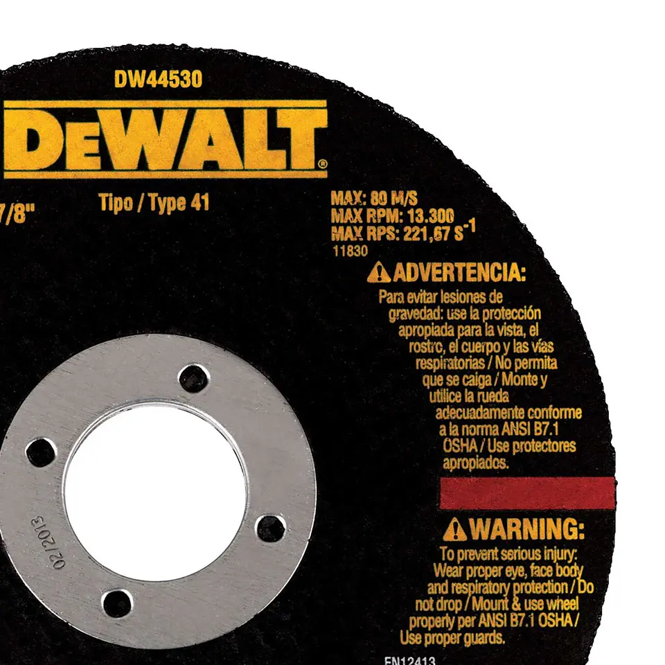 Disco Corte Metal 4 1/2” x 1/8” x 7/8” Dewalt DW44530 3