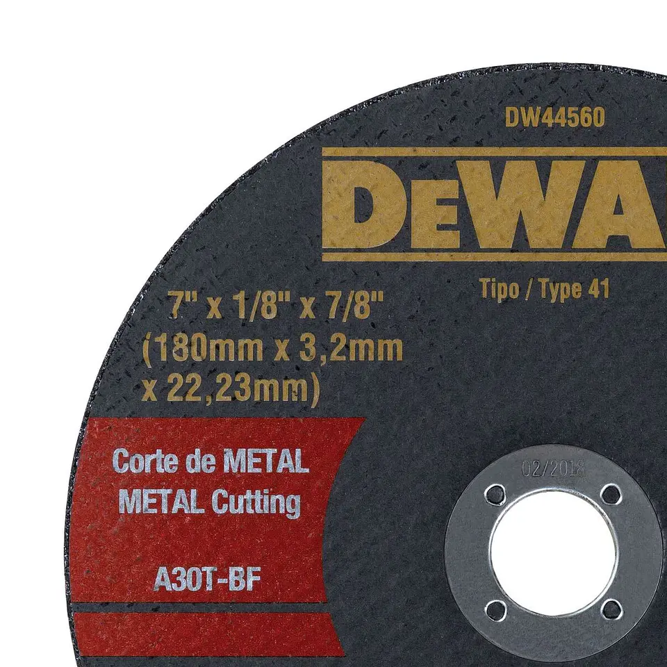 Disco Corte Metal 7” x 1/8” x 7/8” Dewalt DW44560 2