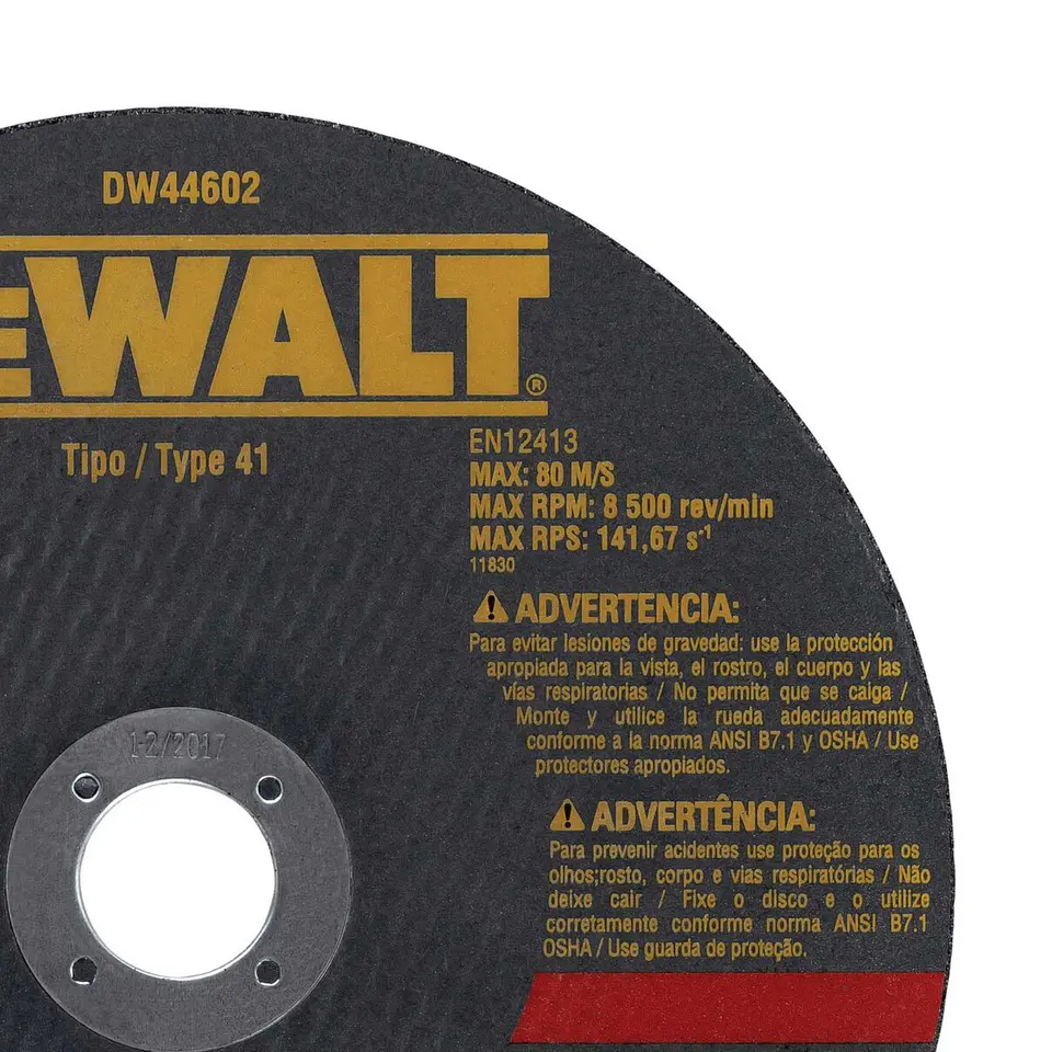 Disco Corte Metal Inox 7” x 1/16” x 7/8” Dewalt DW44602 3
