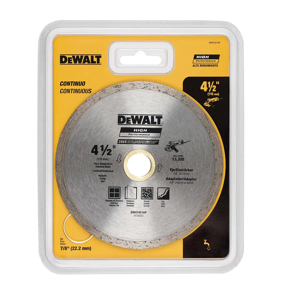 Disco Diamantado 4 1/2 Continuo 22,2mm Dw47451hp Dewalt 2
