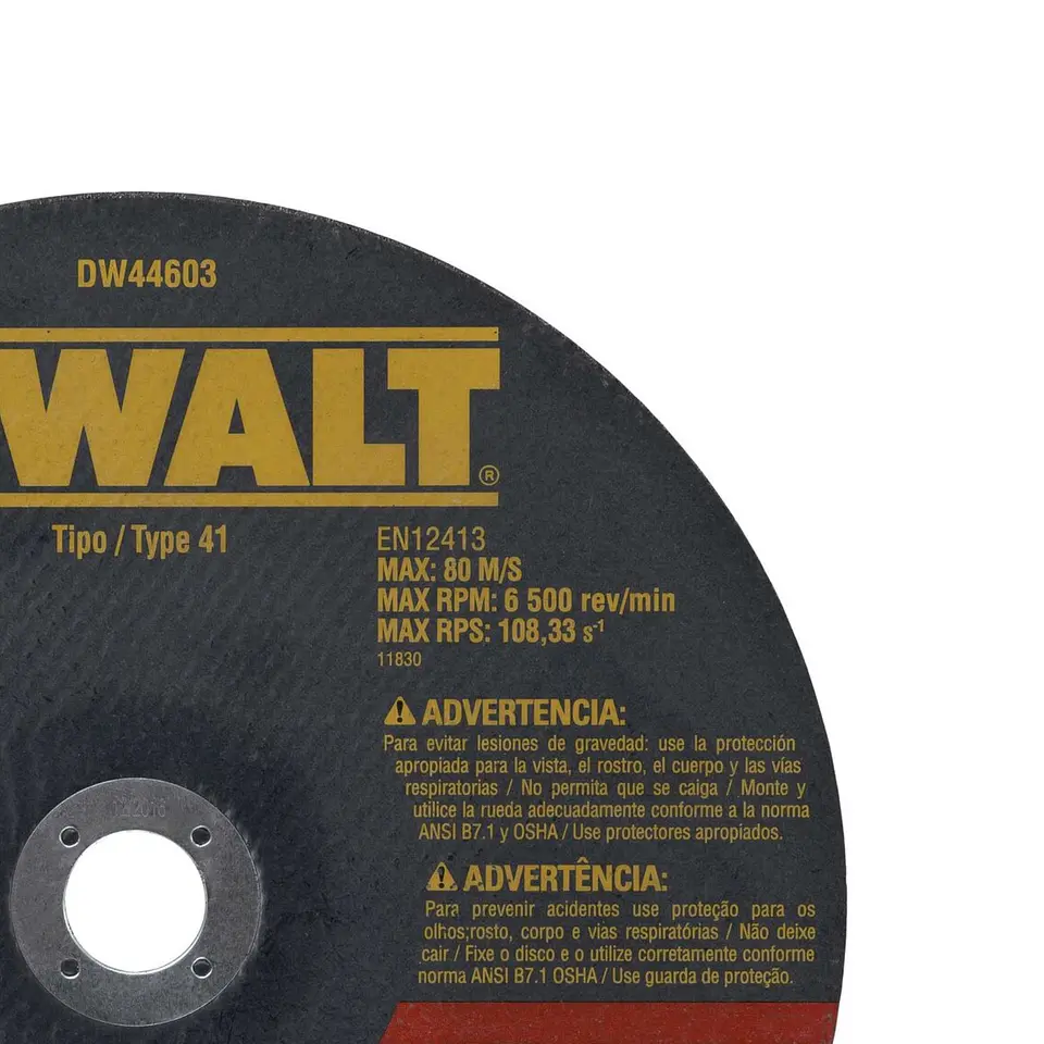 Disco Corte Metal Inox 9” x 1/16” x 7/8” Dewalt DW44603 3
