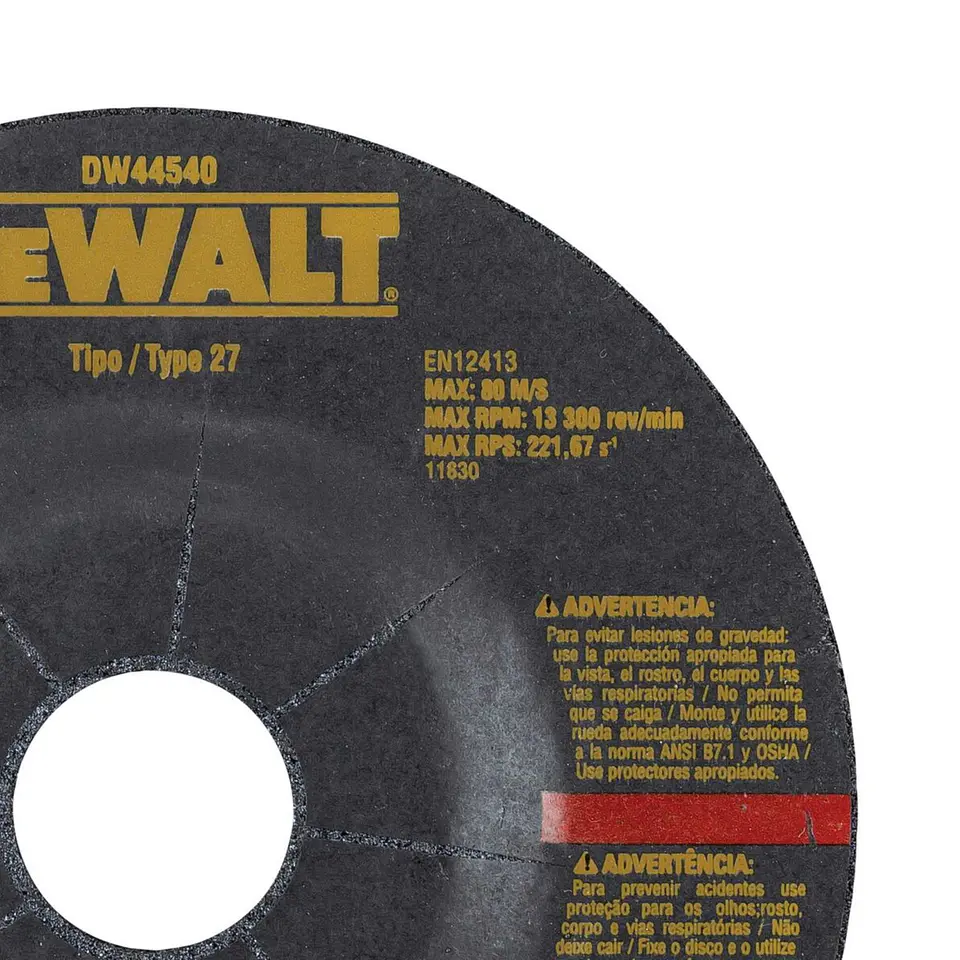 Disco Desbaste Metal 4 1/2” x 1/4” x 7/8” Dewalt DW44540 3