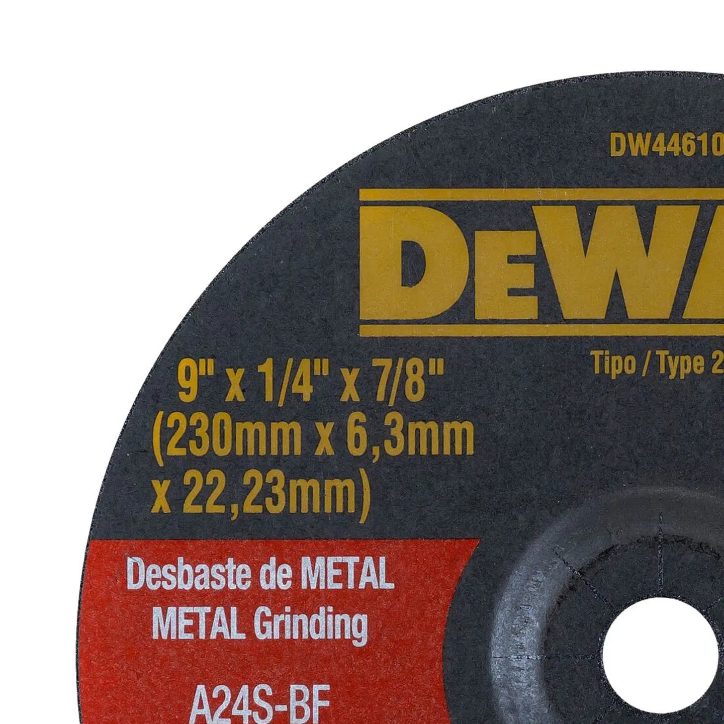 Disco Desbaste Metal 9” x 1/4” x 7/8” Dewalt DW44610 2
