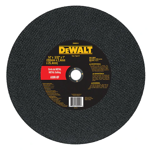 Disco Corte Metal Tronzadora 14” x 0,12” x 1” Dewalt DW0014