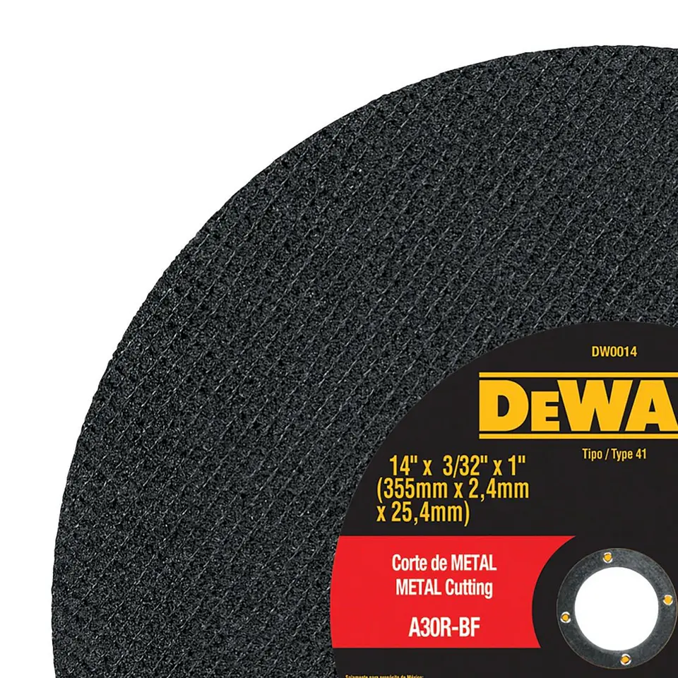 Disco Corte Metal Tronzadora 14” x 0,12” x 1” Dewalt DW0014 2