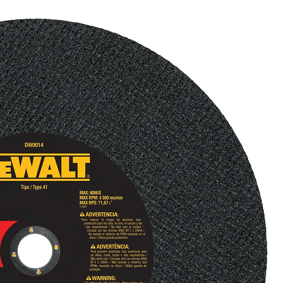 Disco Corte Metal Tronzadora 14” x 0,12” x 1” Dewalt DW0014 3
