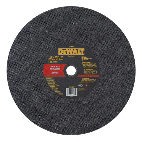 Disco Corte Metal Tronzadora 14” x 3/32” x 1” Dewalt DW44630