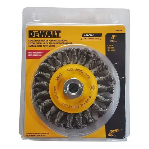 Grata Rueda Trenzada 4” Eje M14 Dewalt DW4930M